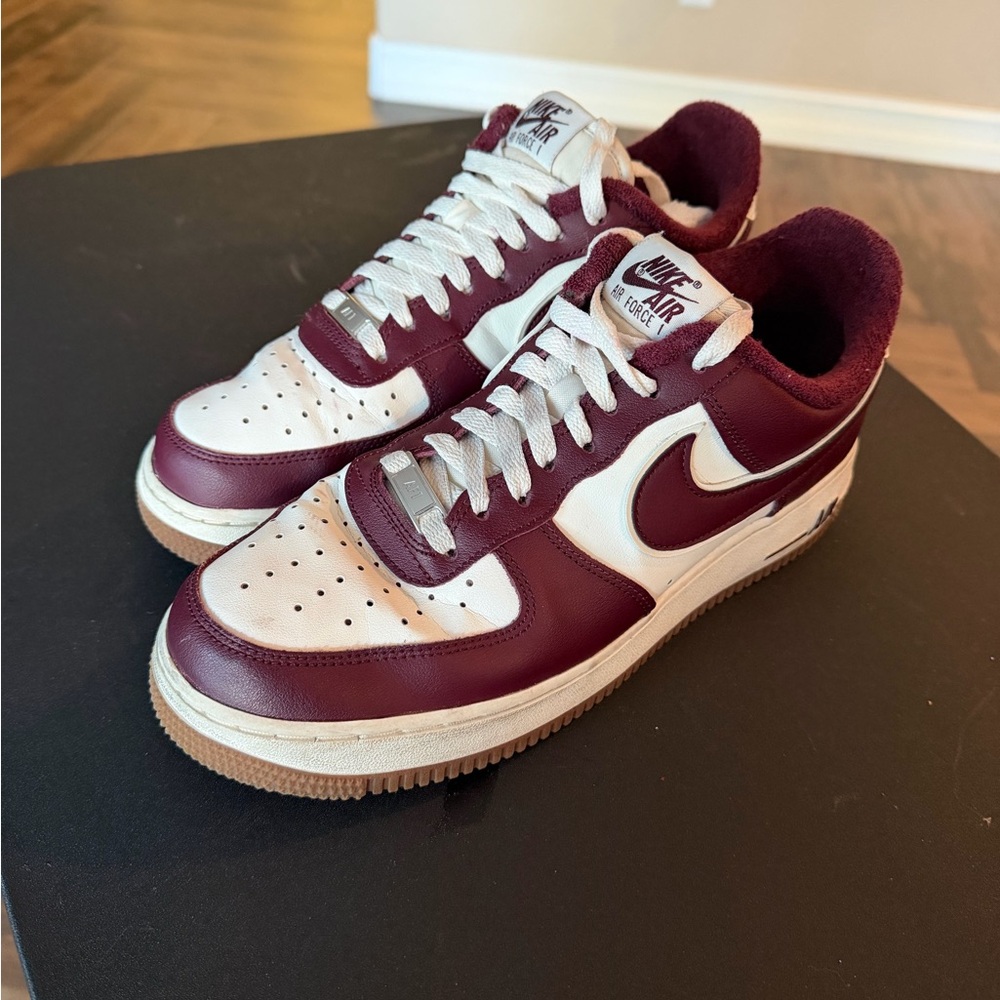Nike Maroon and White Athletic Shoes